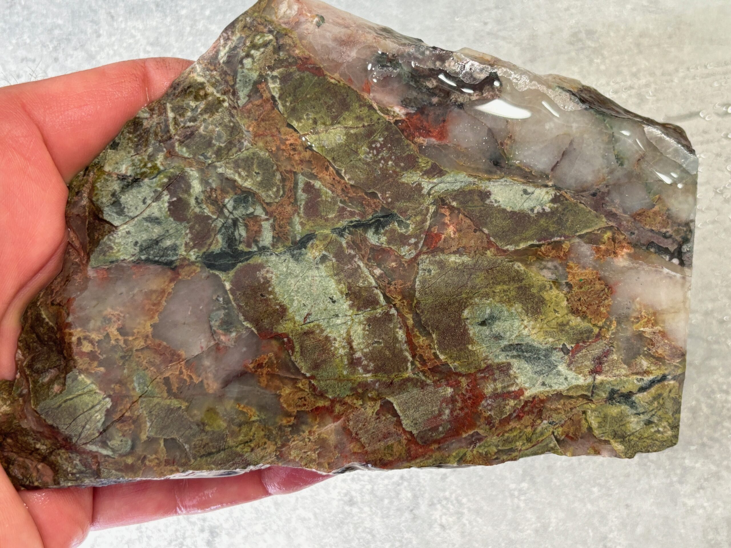 Port Alberni area Chalcedony breccia with Copper 
